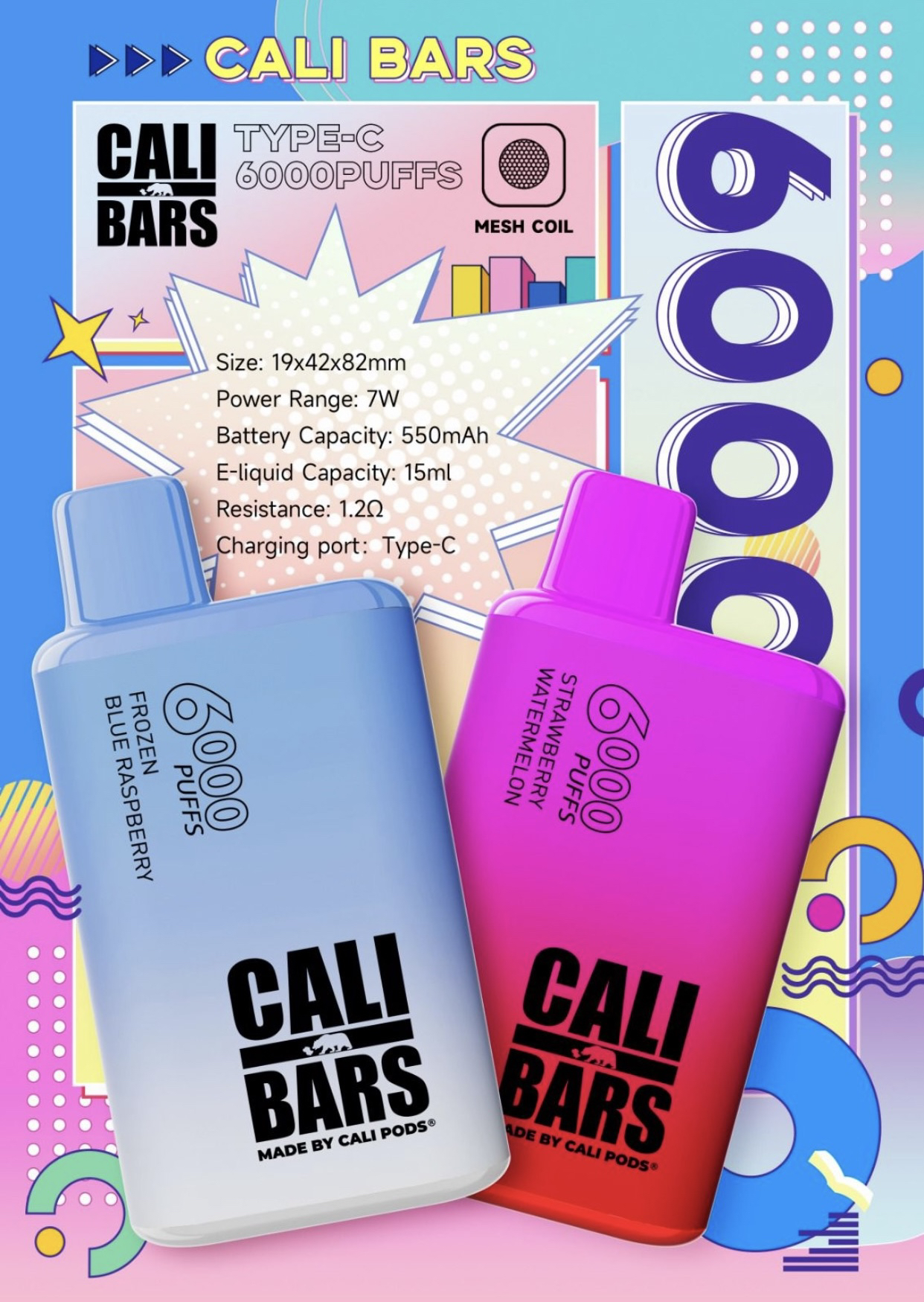 CALI BARS V2 6000 PUFFS 6/BOX – AIS Wholesale