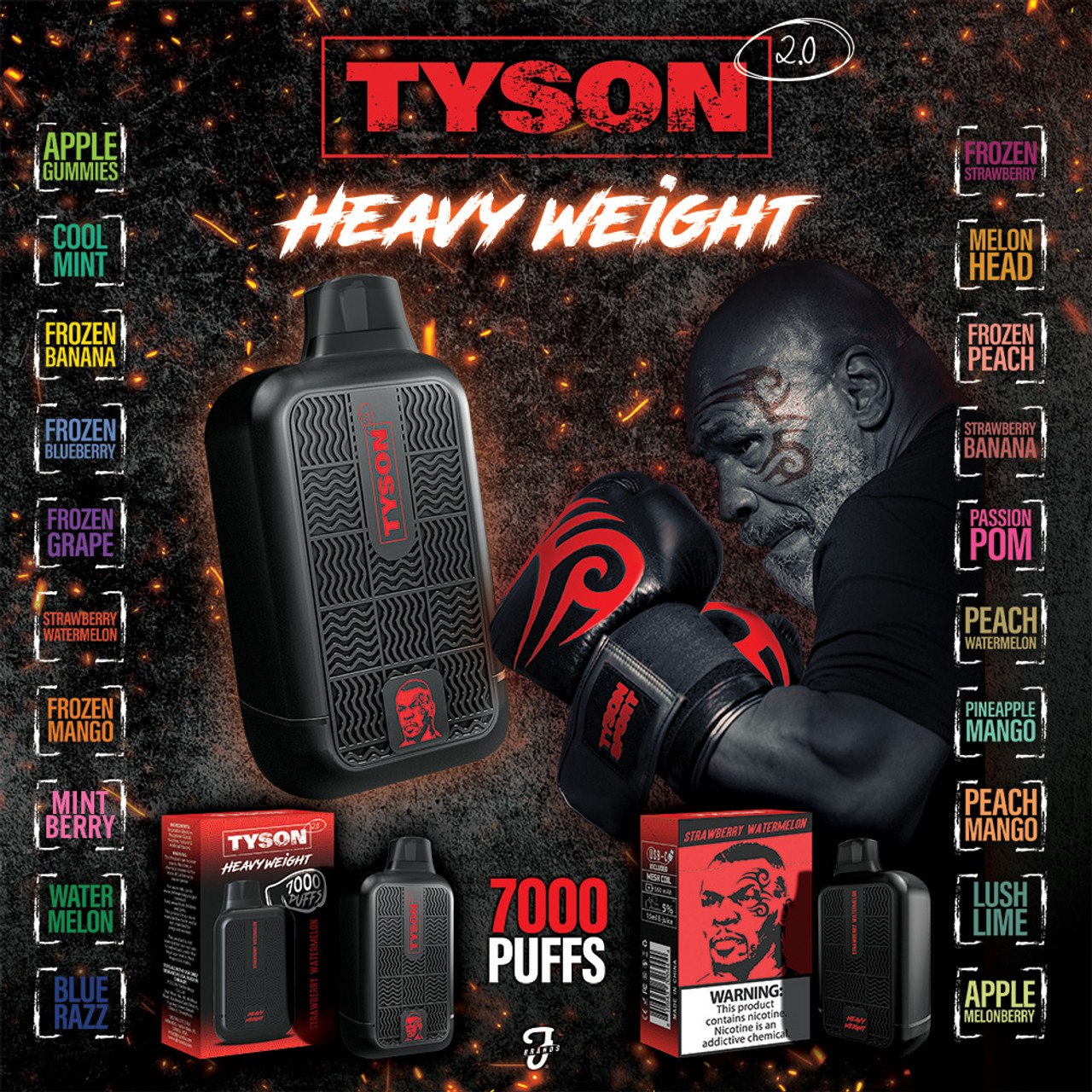 Tyson 2 0 Heavy Hitter 7000 Puffs 10 Box Ais Wholesale